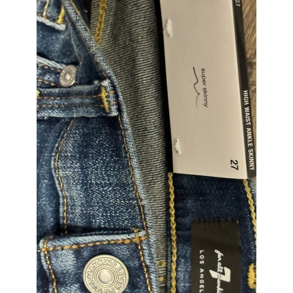 NWT 7 For All Mankind High Waist Ankle Skinny Jeans Blue Women's Size 27 - Picture 6 of 8